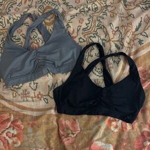 Aerie Set of Real Me Cross Back Ruched Sports Bras